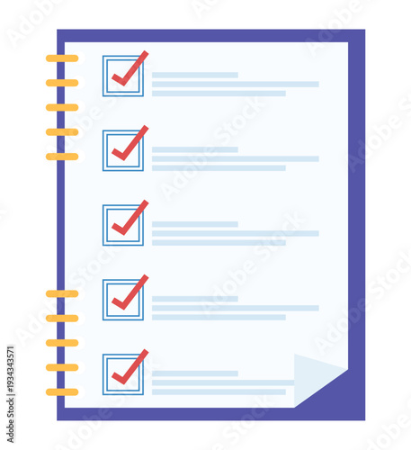 clipboard with checklist spiral notepad illustration element office clipart