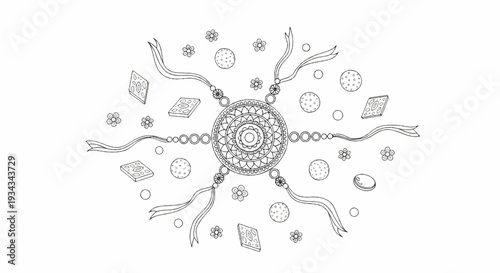 Intricate mandala design with decorative elements and floral motifs