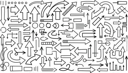 Collection of various arrows and pointers in different shapes and directions