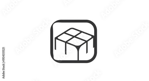 Simple line art icon of a trampoline surface.