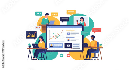 Digital Workspace: Live Virtual Collaboration, Business Analytics & Remote Team Meeting