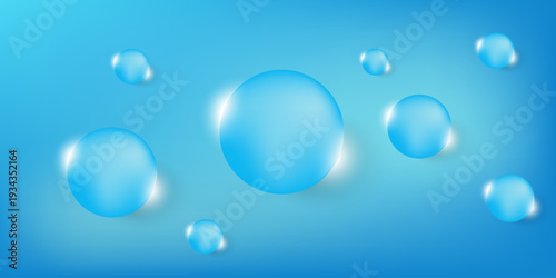 Blue Water Bubbles Abstract Background