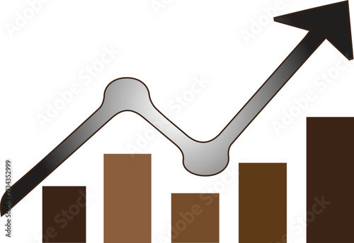 Business growth chart with increasing trend