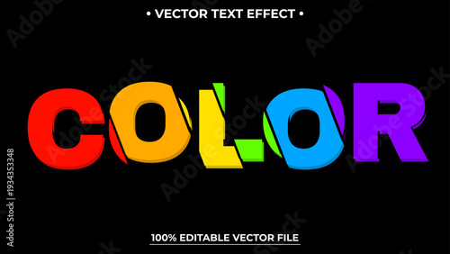 Colorful Editable Text Effect With Sliced Style