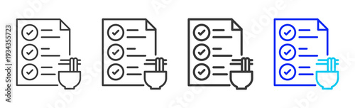 Quality Record Icon Set Collection Outline Style for Hazard Analysis and Critical Control Points with Multiple Thickness Variations Creative Design Vector Pack