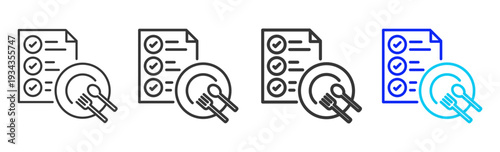 Safety Record Icon Set Collection Outline Style for Hazard Analysis and Critical Control Points with Multiple Thickness Variations Creative Design Vector Pack