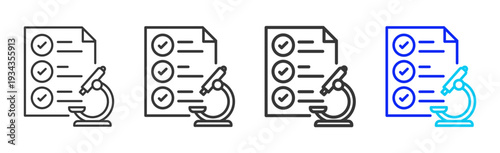 Lab Record Icon Set Collection Outline Style for Hazard Analysis and Critical Control Points with Multiple Thickness Variations Creative Design Vector Pack