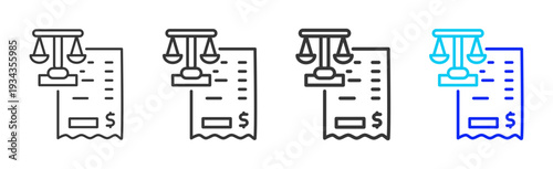 Legal Record Icon Set Collection Outline Style for Hazard Analysis and Critical Control Points with Multiple Thickness Variations Creative Design Vector Pack