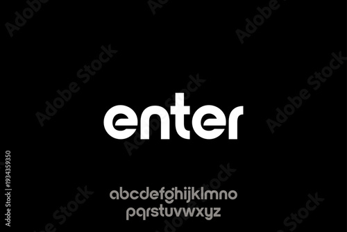 Minimalist White Text enter on Black Background with Alphabet.