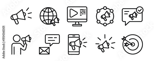 Modern communication icons for business and marketing strategy