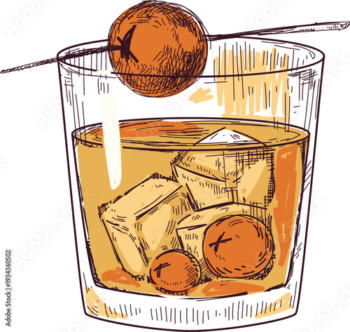 Drink with Ice and Berry