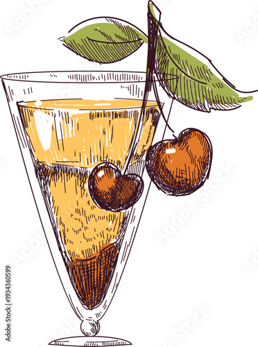 Party Drink with Cherries