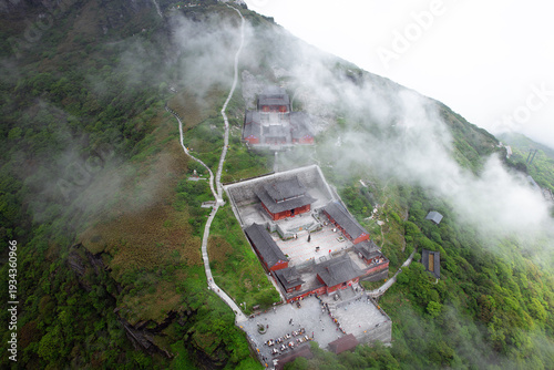 Scenic landscape of Mount Fanjing in Guizhou, China.