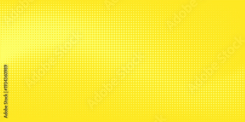 Pop art lemon yellow background with halftone patterns in comic book style, vector illustration