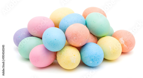 Easter eggs colorful pastel candy treats for easter holiday