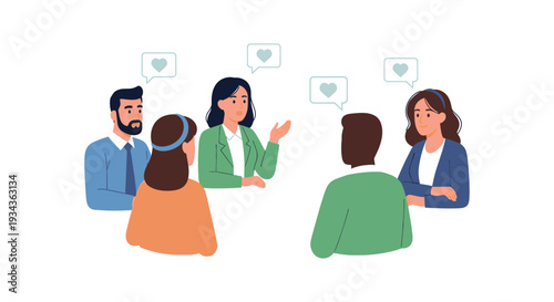 Diverse Group Discussing Ideas with Positive Feedback. Team Collaboration, Social Interaction & Agreement Concept.