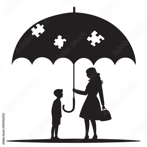 Young couple sharing a protective umbrella during rain concept illustration symbolizing love and safety for a man and woman