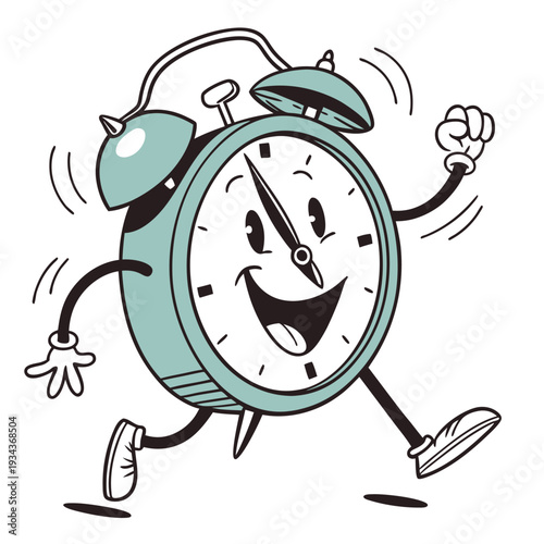 a retro style cartoon illustration of an alarm clo (7)