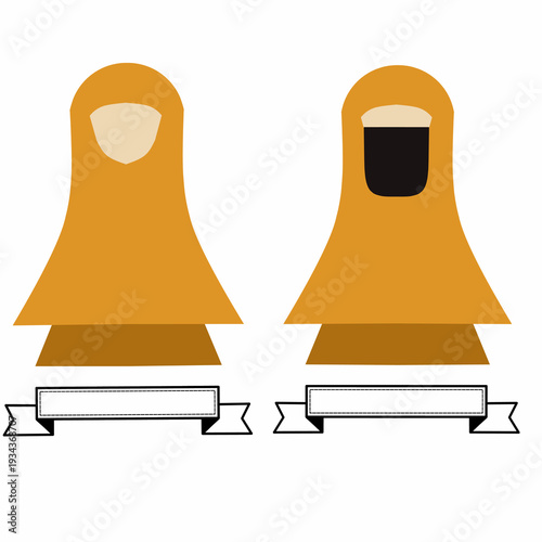 Arab professionals vector set, Middle Eastern women in traditional clothing using technology and documents
