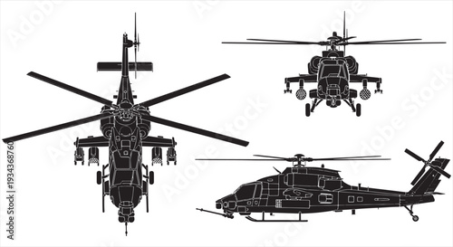 Helicopter Blueprint – CAD Vehicle Technical Diagram for Aviation Design