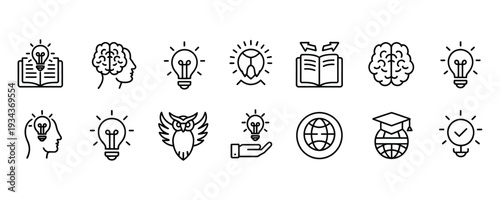 Innovative business concepts and education icons for creative projects