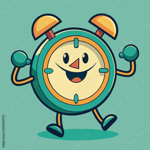 a retro style cartoon illustration of an alarm clo (10)