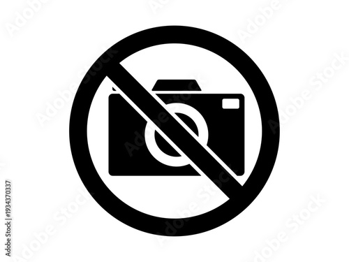 撮影禁止のシンプルアイコン シンボルマーク ベクターイラスト