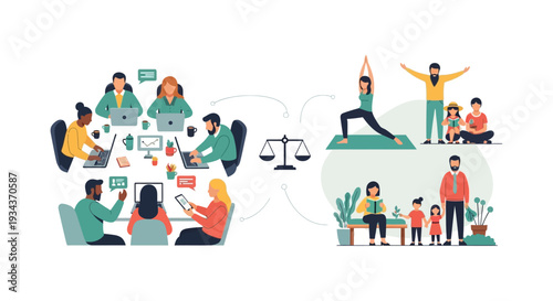 Work-Life Balance Concept: Harmonizing Career, Family, and Personal Well-being