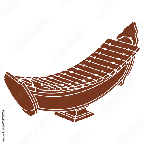 Traditional Thai xylophone illustration showcasing cultural heritage musical instrument and traditional art form for cultural and educational purposes