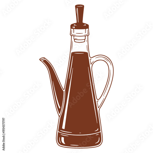 Vintage style oil cruet with spout and handle a kitchen essential illustration of elegant kitchenware