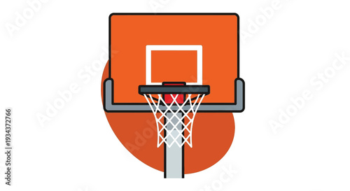 Vibrant basketball hoop with orange backboard and white netting