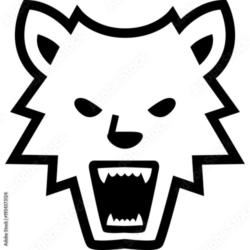 Angry Wolf Head Icon