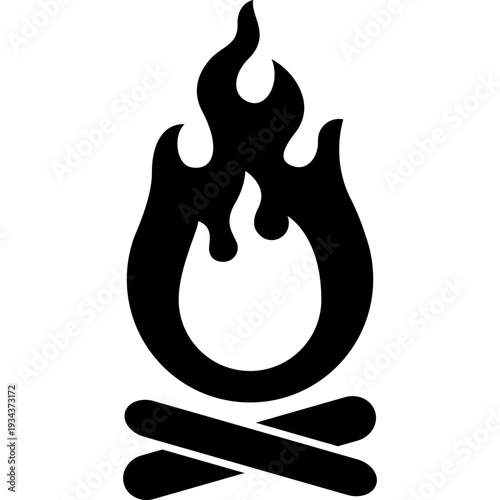 Campfire Silhouette Icon