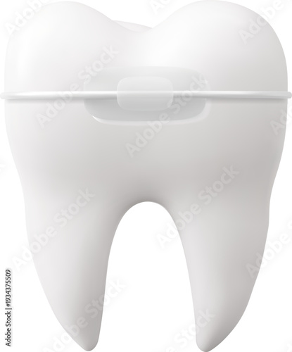 Tooth with Braces