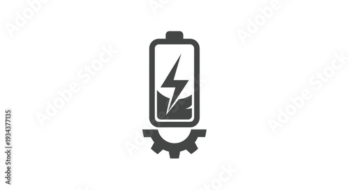 Battery Charge Indicator Icon with Gear