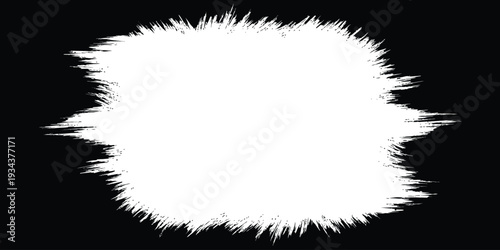 White brush stroke on black background