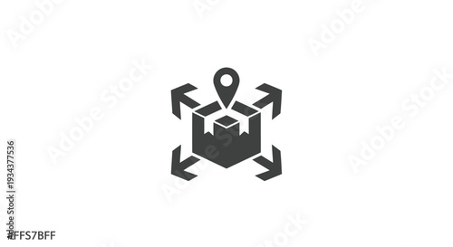 Delivery Box with Location Pin and Arrows Icon
