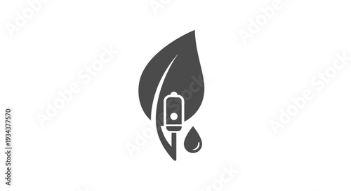 Eco-friendly liquid dispenser with leaf and drop icon