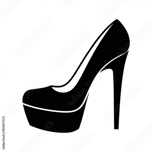 High heel shoe with thick sole and stiletto heel fashion footwear