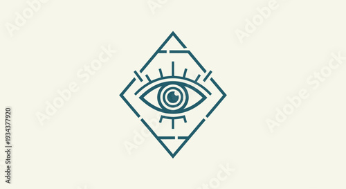 Mystical Eye Symbol in Geometric Frame - Vision, Insight, Third Eye Icon