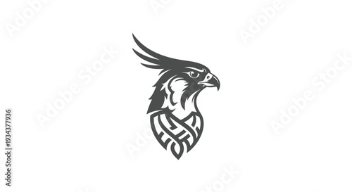 Falcon Head Logo Design, Abstract Bird Emblem, Vector Illustration