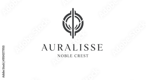Modern Abstract Logo Design with Text 'AURALISSE NOBLE CREST' on White Background