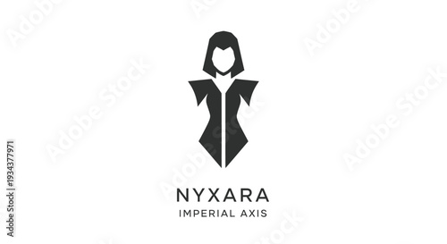 Stylized Female Figure Logo with Text "NYXARA IMPERIAL AXIS"