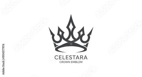 Elegant Crown Emblem with Text - Royal Symbol