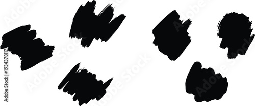 Black paint smudges on white background