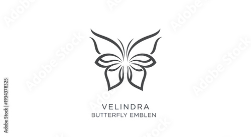 Elegant Butterfly Logo Design, Abstract Insect Emblem, Minimalist Line Art Vector