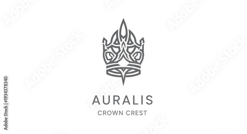 Elegant Crown Crest Logo with Auralis Text - Royal Emblem Design
