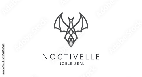 Elegant Dragon Logo Design with Text - Noctivelle Noble Seal