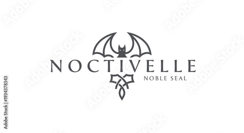 Bat Logo Design - Noctivelle Noble Seal - Mascot, Emblem, Symbol