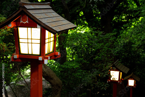 森の中の灯篭